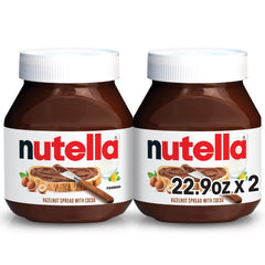 Nutella front packaging two jars showing brand and convenience