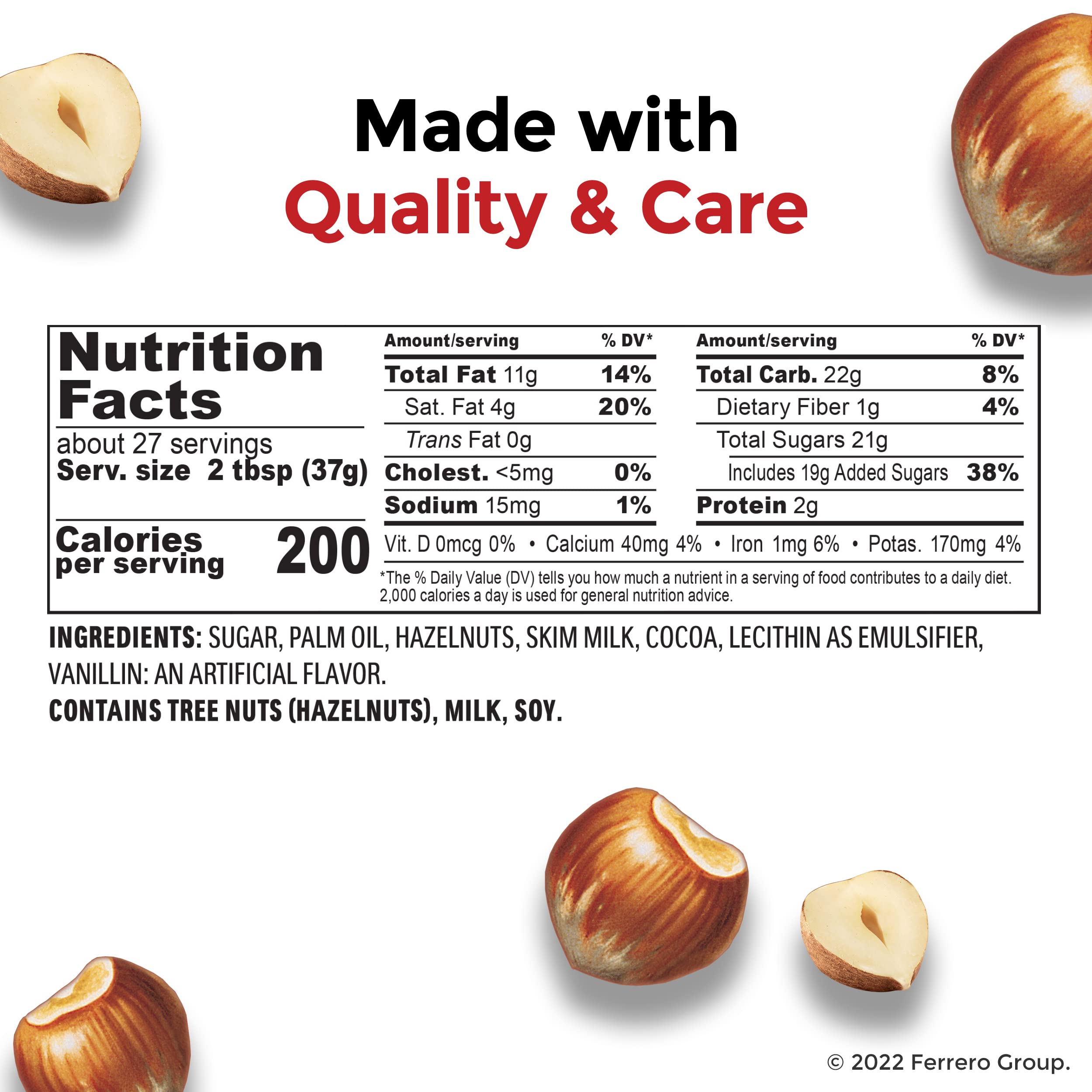 Nutella label and nutrition closeup showing transparent ingredient information