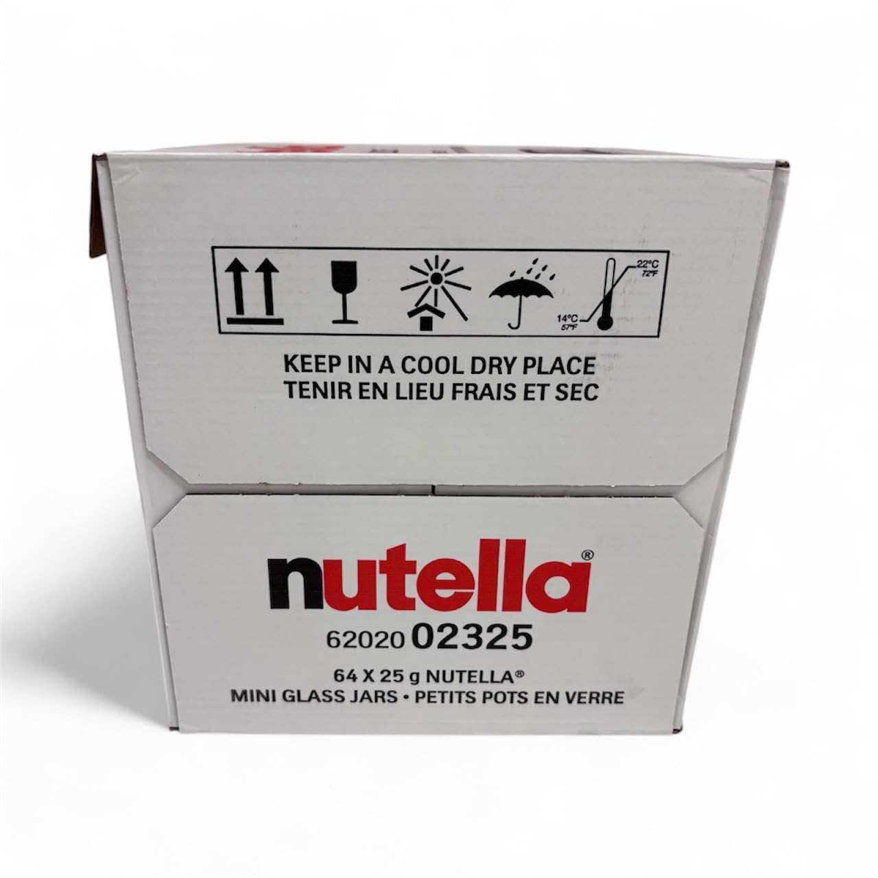 nutella jar beside coin for scale demonstrating small single-serve size