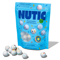 Nutic front packaging of one-pound bulk jawbreakers showing vibrant colors and quantity benefit