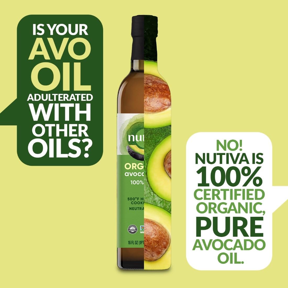 Nutiva avocado oil in large container beside prepared meals for efficient meal prep