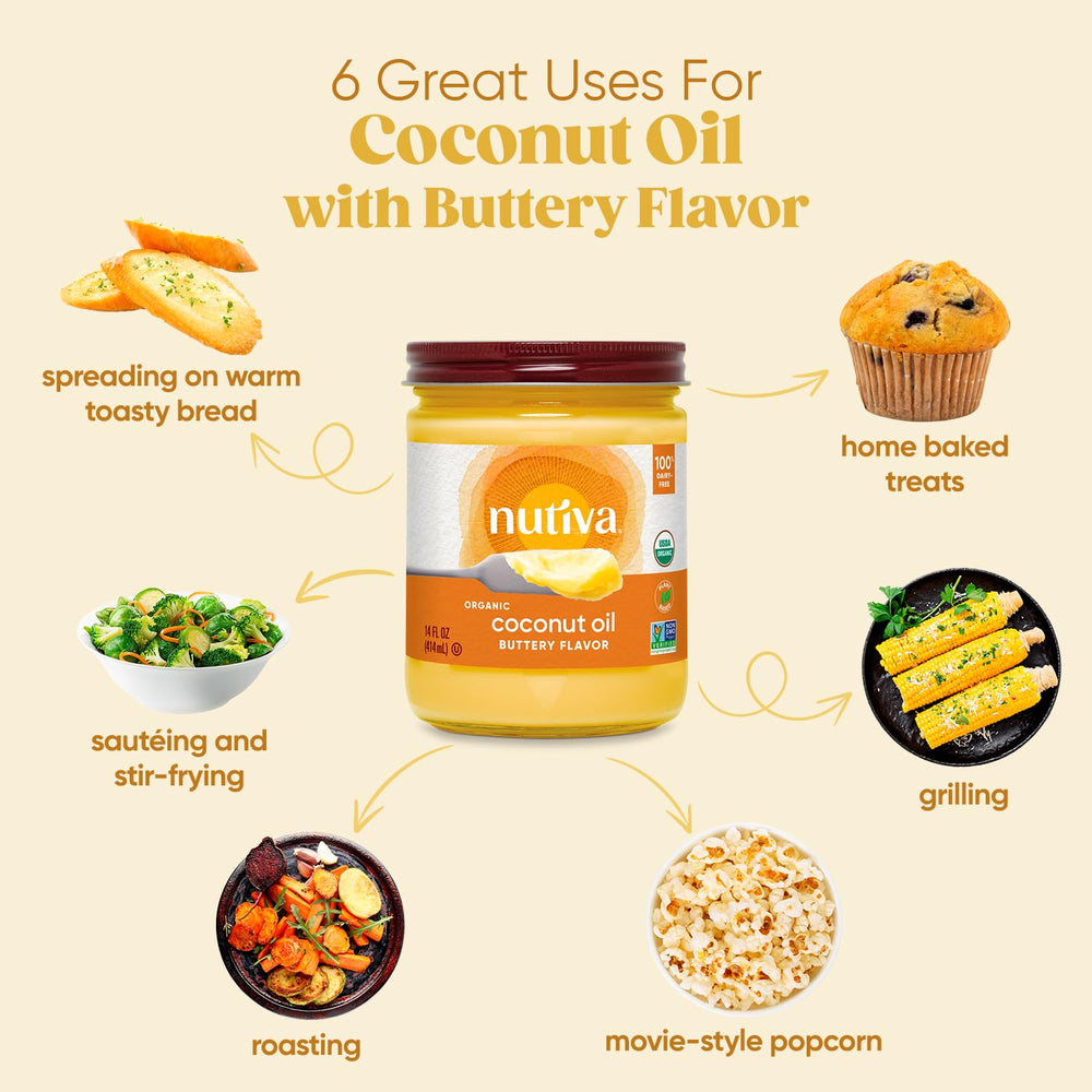 Nutiva close-up on spoon of oil highlighting smooth texture and rich flavor