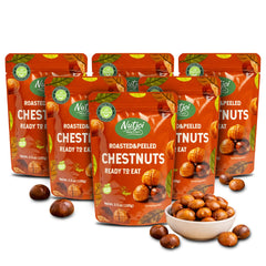 NUTJOI front pouch showing ready-to-eat chestnuts and convenient packaging