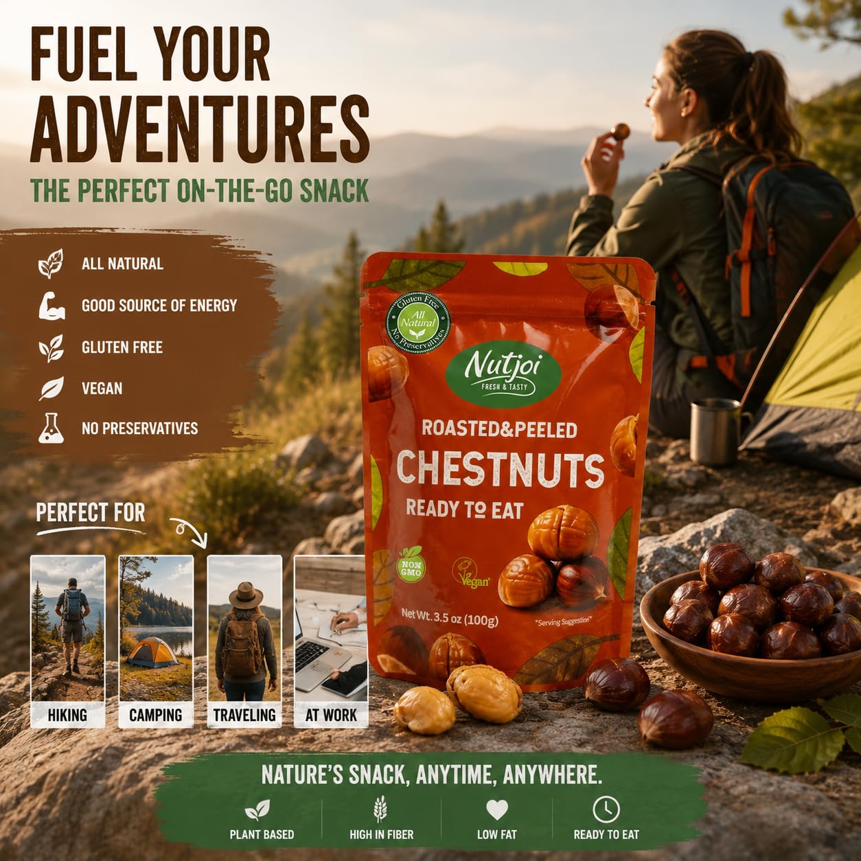 NUTJOI chestnuts tossed into salad adding sweet tender bites