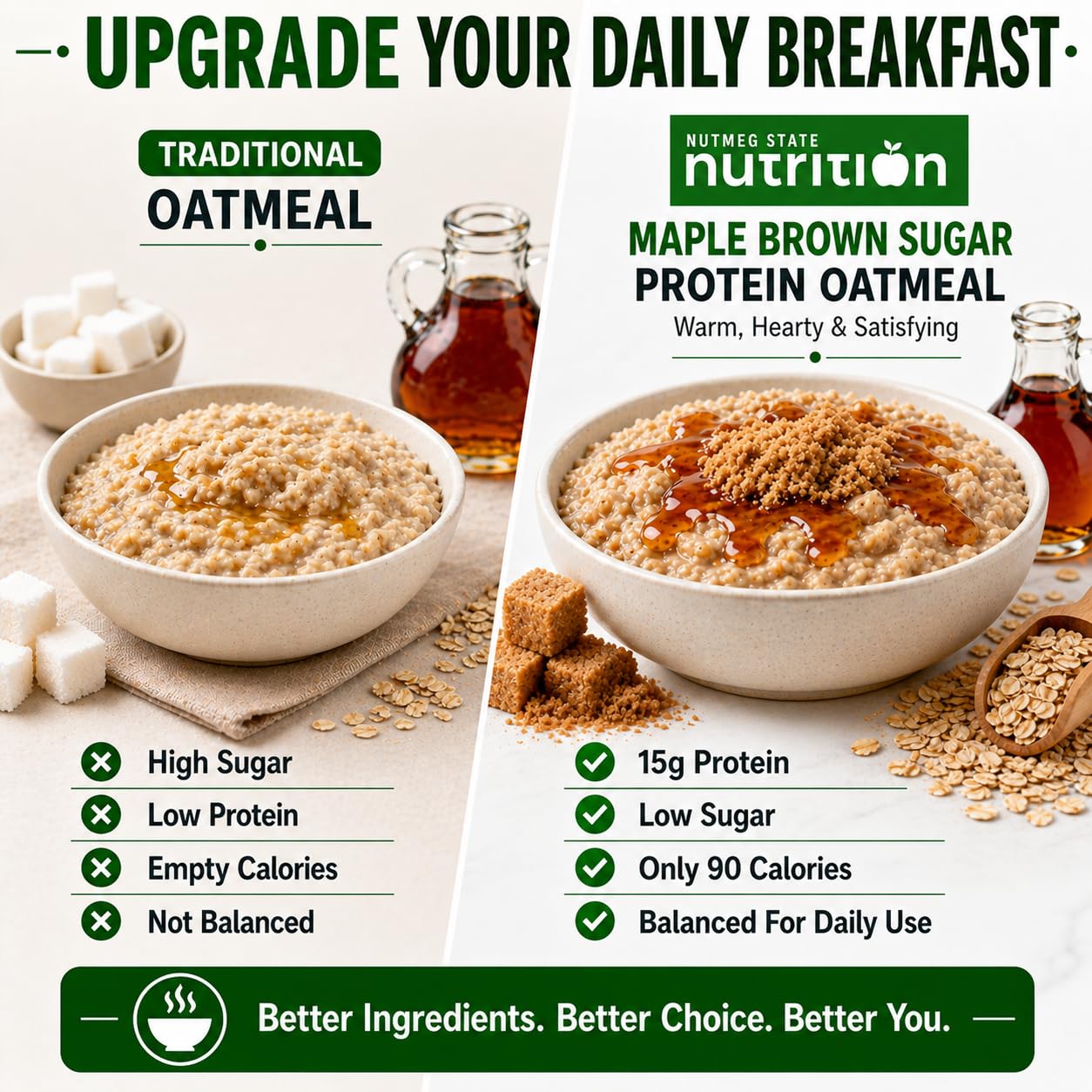 Nutmeg State Nutrition portion beside a scale demonstrating serving size control benefit