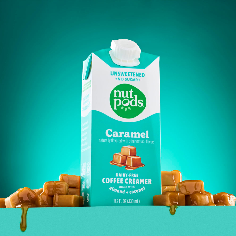 nutpods integrative use with brewed coffee demonstrating mild caramel enhancement