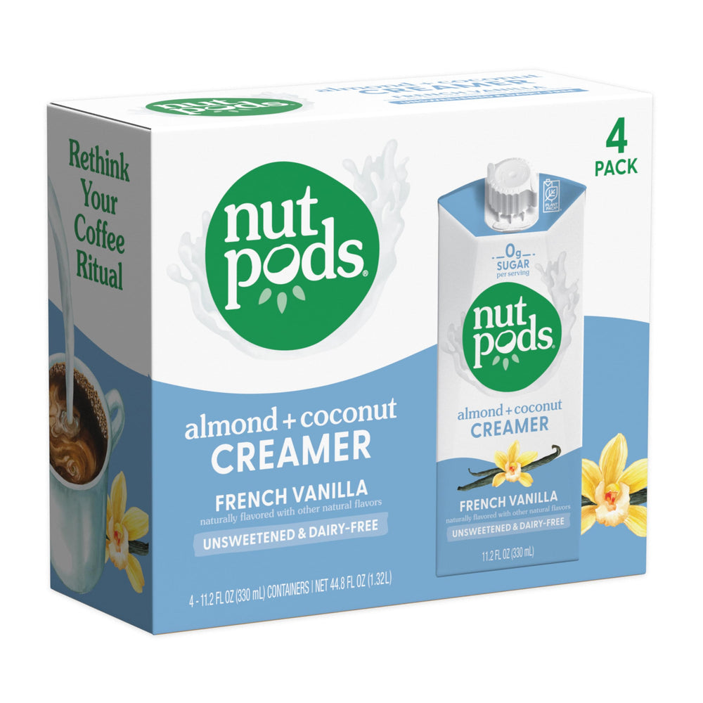nutpods front packaging showing product and benefits