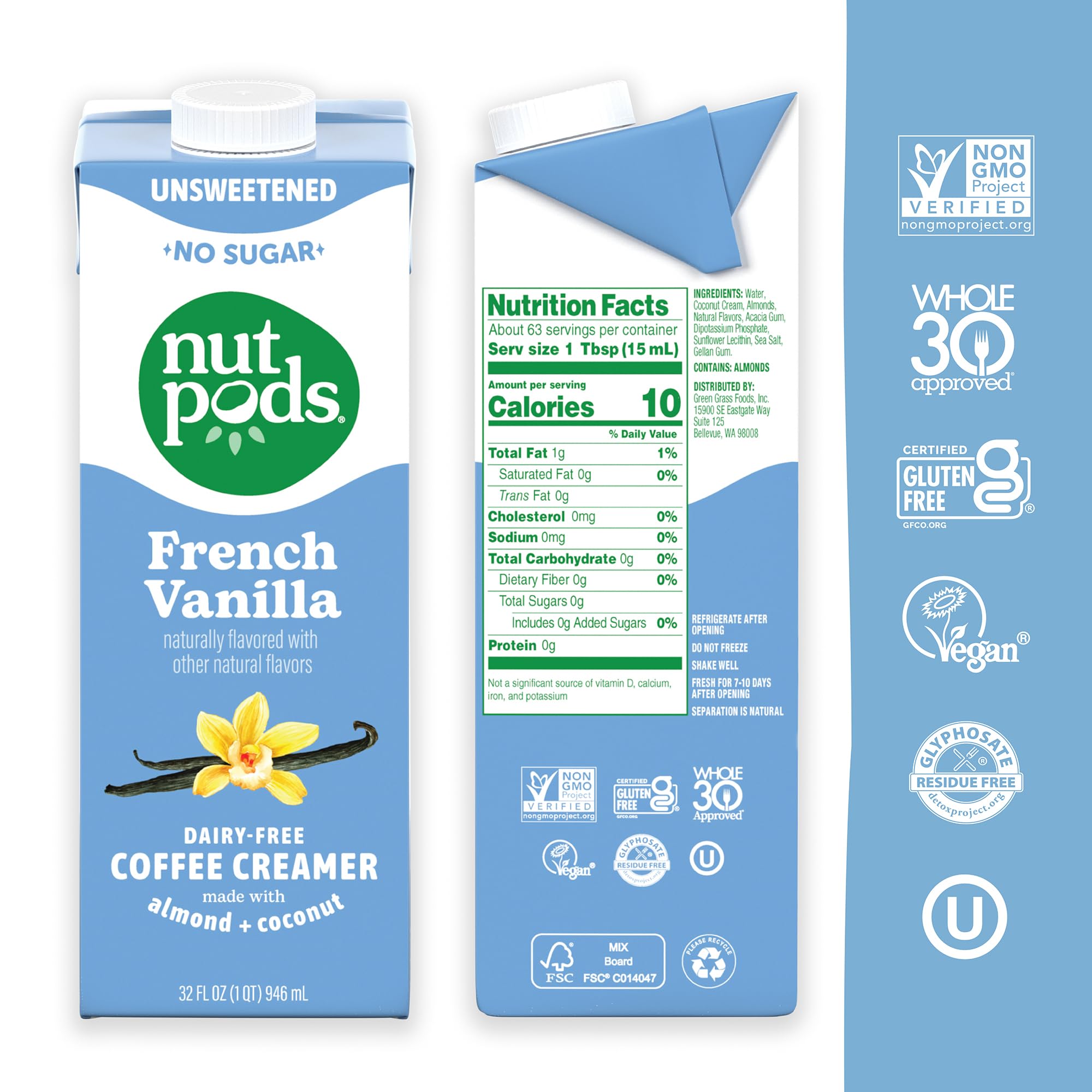 nutpods pouring creamer into coffee with creamy texture and smooth blend benefit