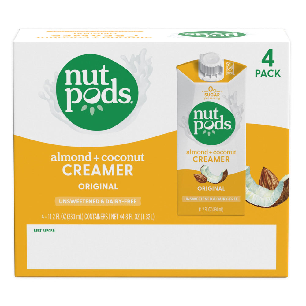 nutpods cup beside a coffee mug for scale and portion benefit