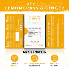 Nutra Tea close-up of lemongrass and ginger pieces displaying natural ingredients