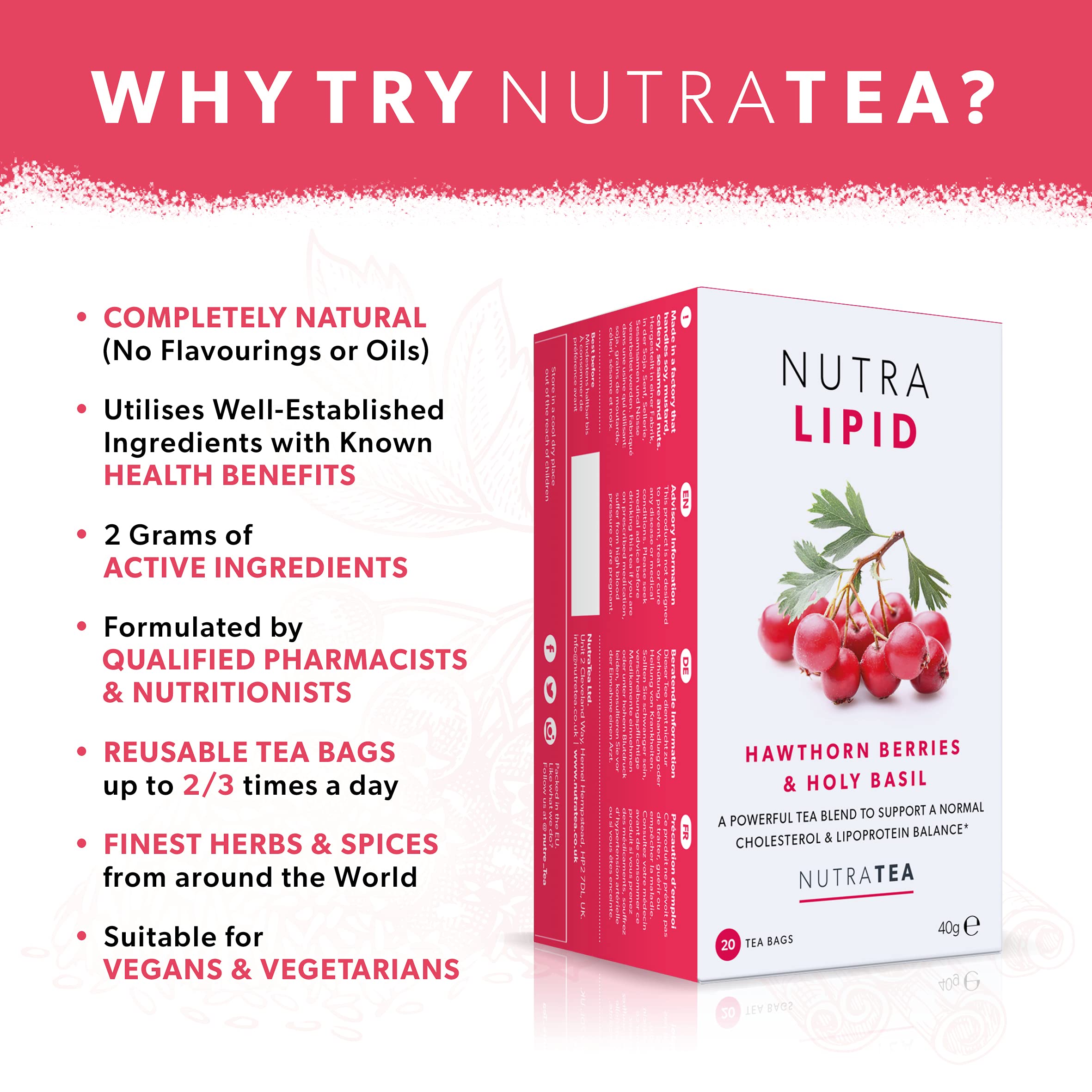 Nutra Tea loose blend texture showing green tea, cinnamon and herbs