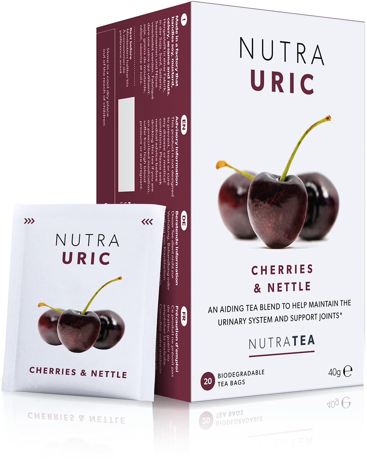 Nutra Tea NUTRAURIC front pack showing product name and benefits