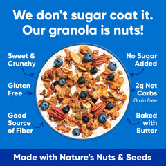 NuTrail granola served in bowl with almond milk for breakfast