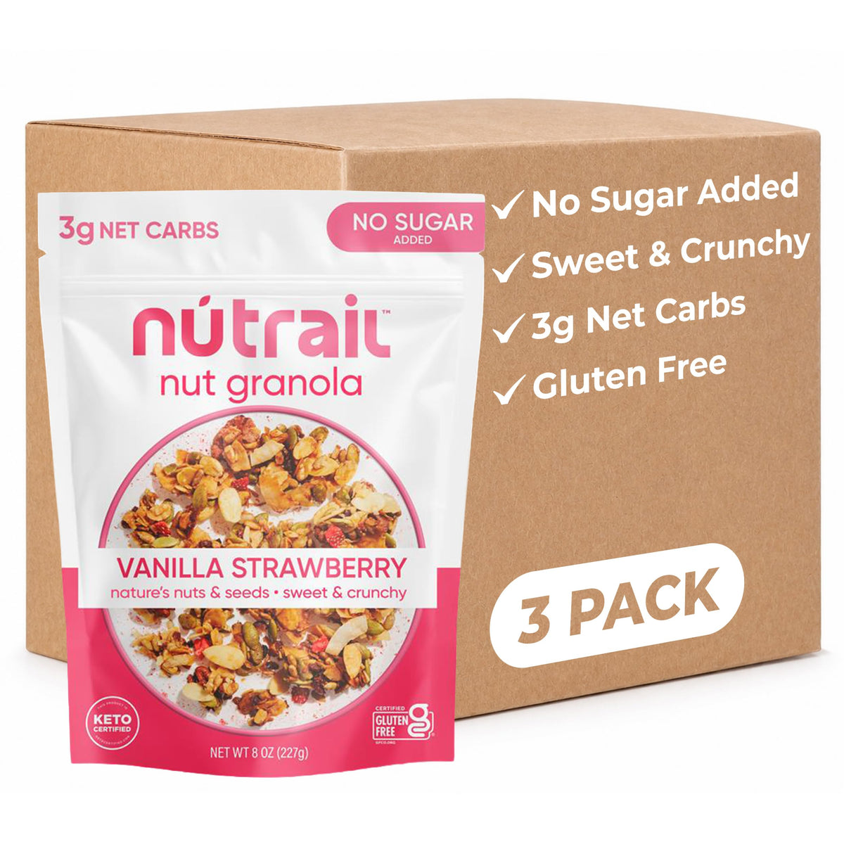 NuTrail front packaging showing flavor and keto benefit