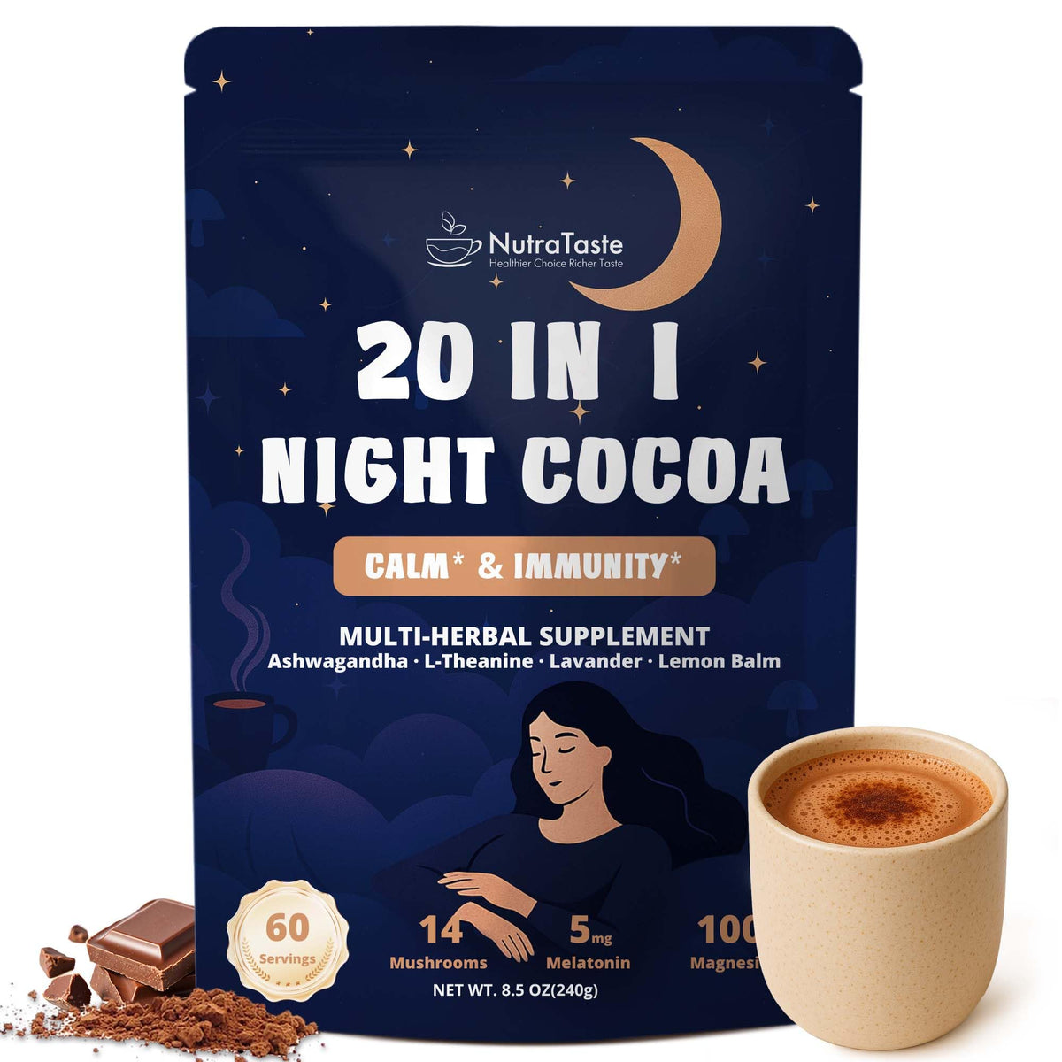 NutraTaste front packaging showing product name and sleep benefits