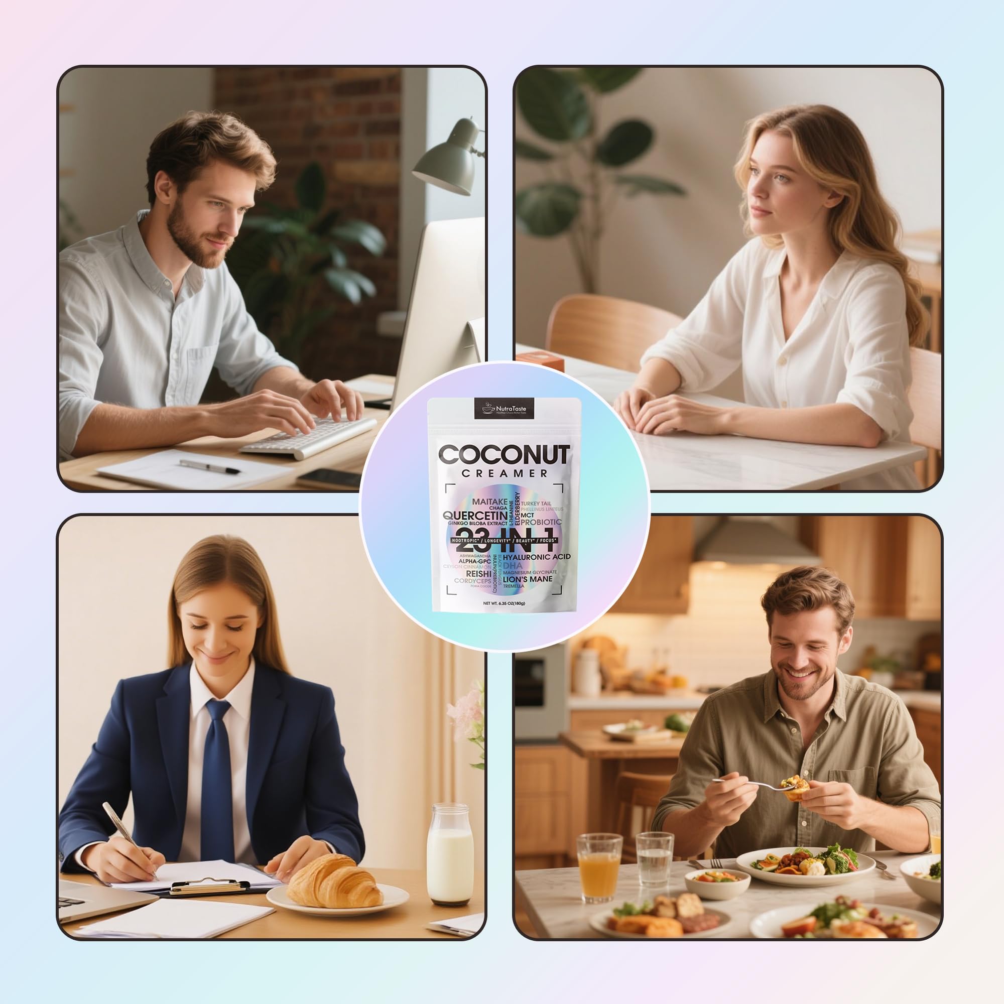 NUTRATASTE creamer in a breakfast setting showing daily routine integration and flavor