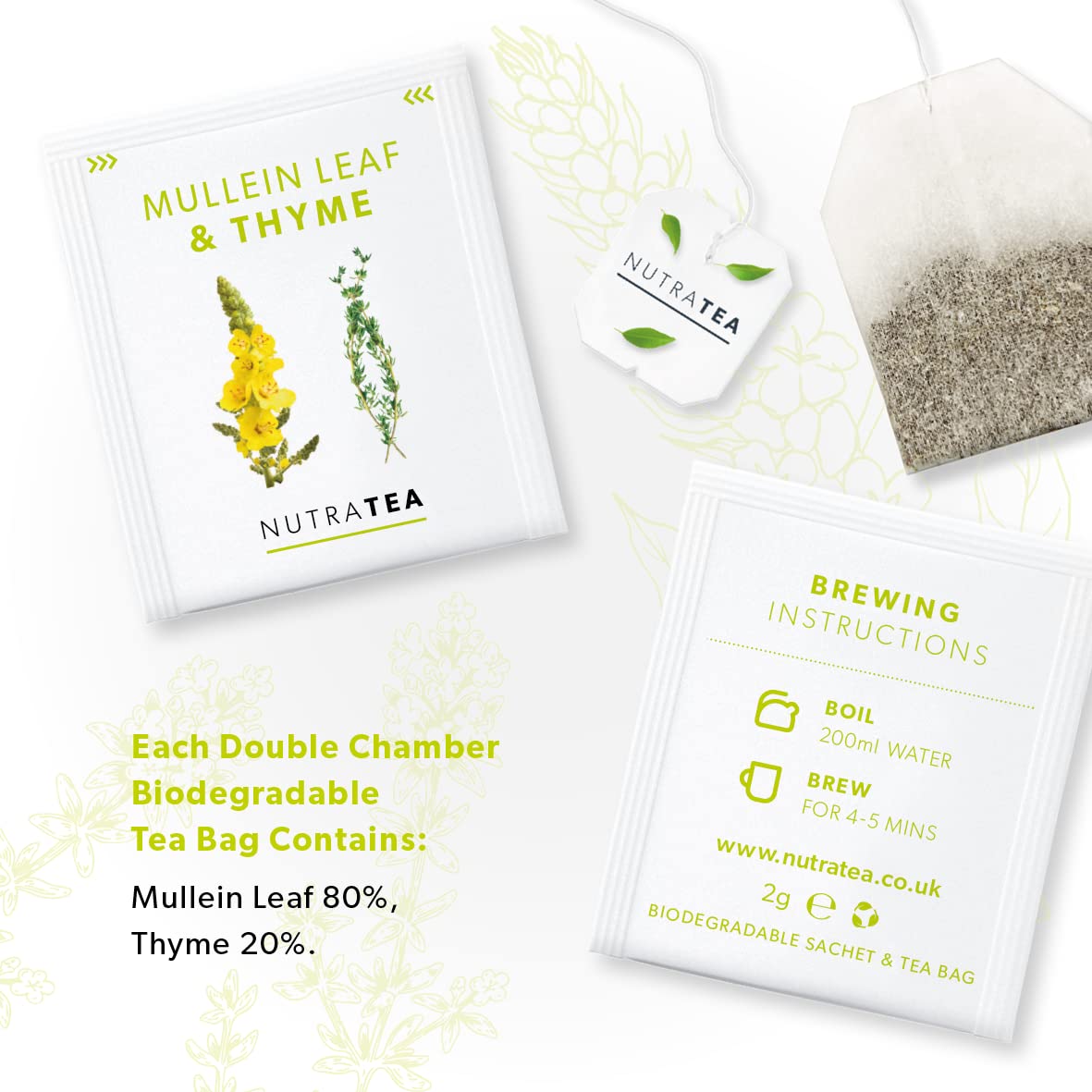 NutraTea pouring hot water over teabag to show ease of brewing benefit