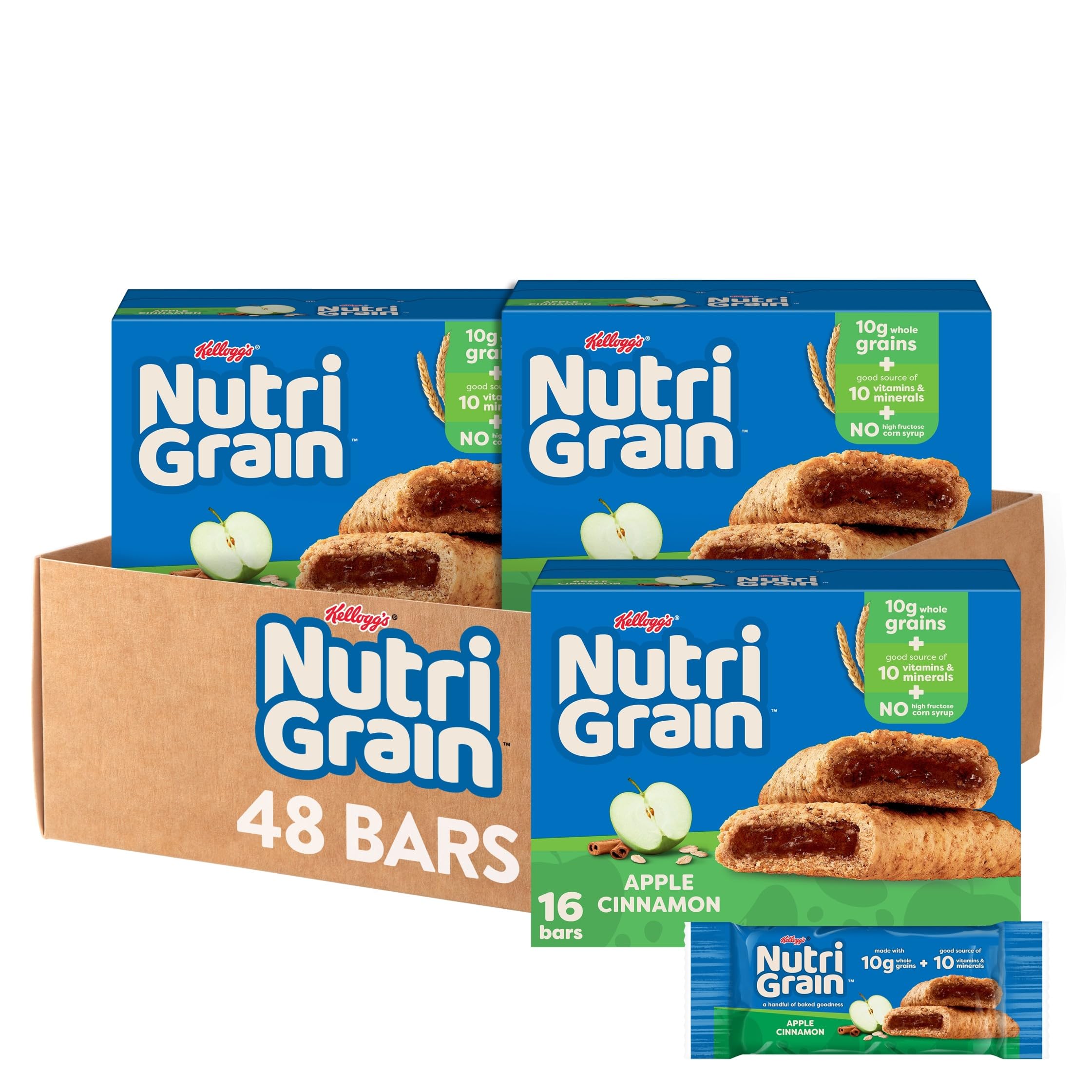 Nutri Grain front packaging showing three boxes and product name for quick selection