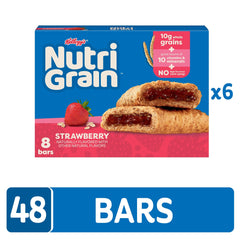 Nutri-Grain stacked 48-pack displaying bulk supply for pantry stocking