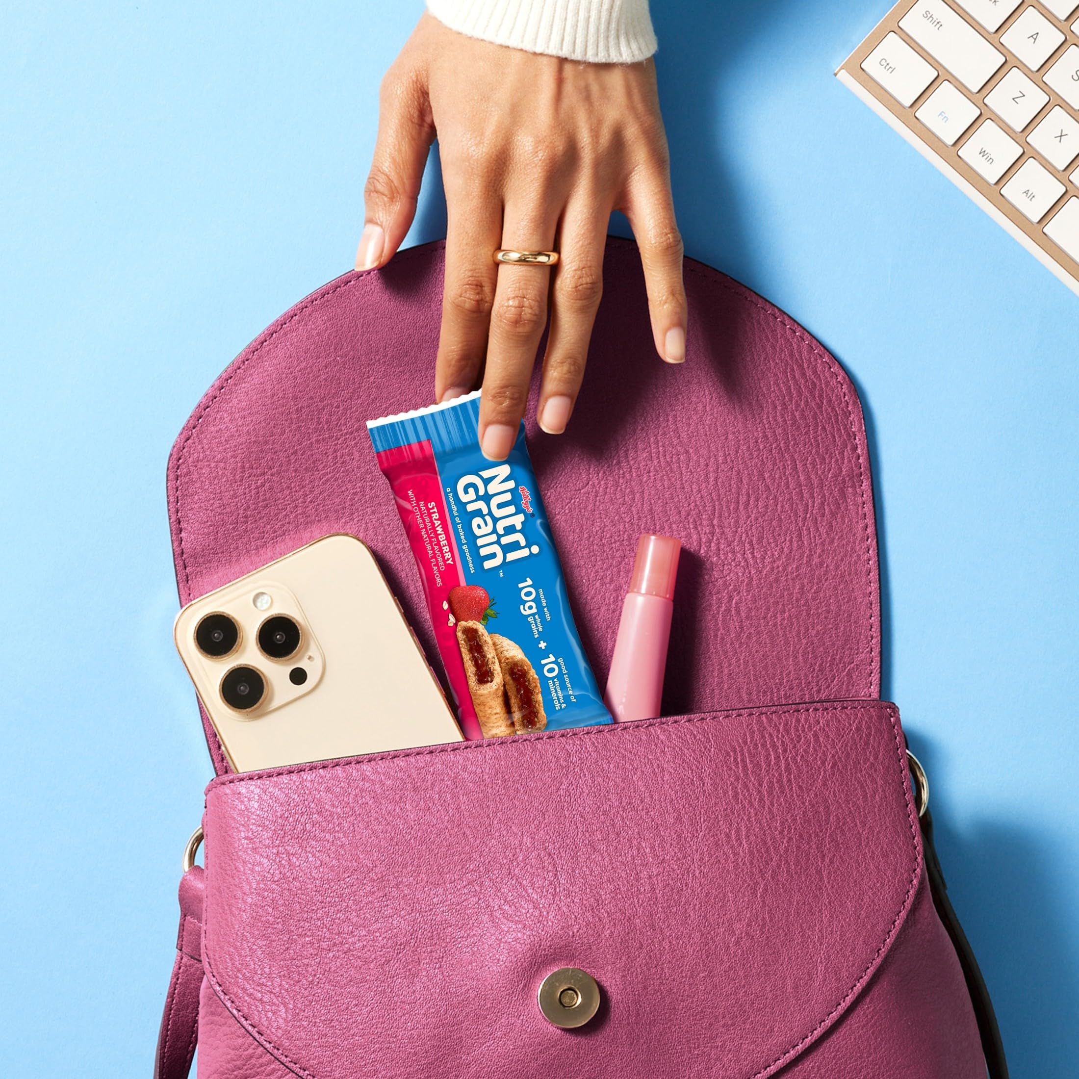 Nutri-Grain bar paired with a glass of milk for a balanced quick breakfast option
