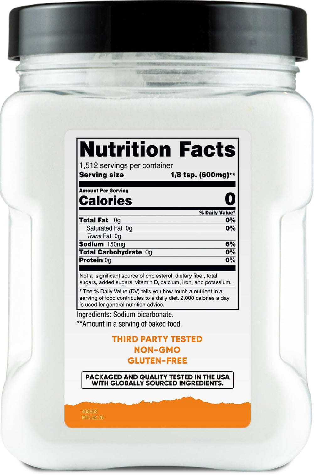Nutricost baking soda in an open dish inside a refrigerator reducing odors effectively