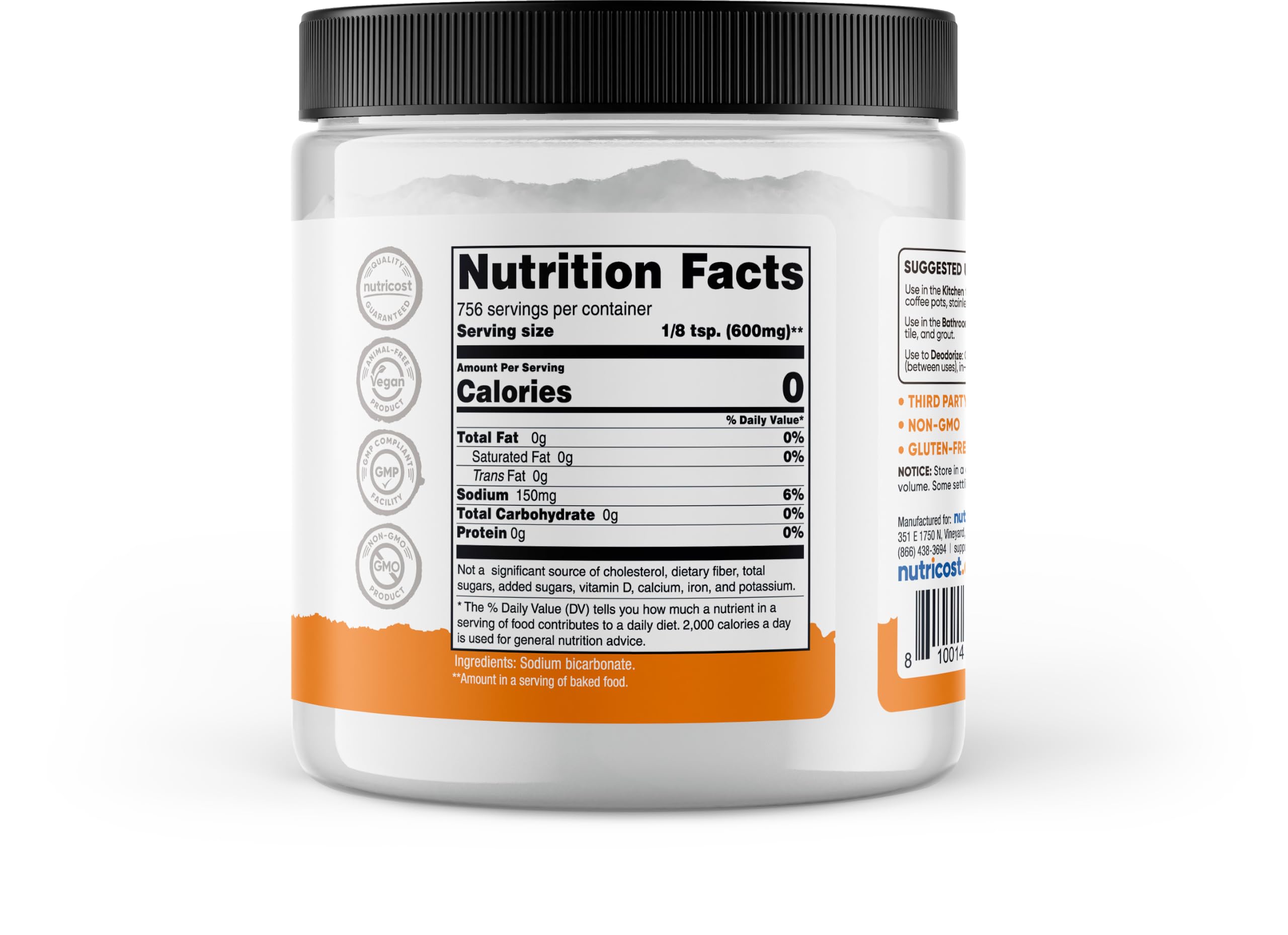 Nutricost open container in fridge absorbing odors to keep food fresher