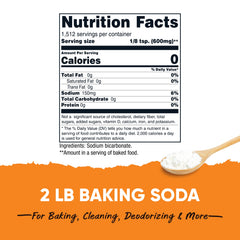 Nutricost open container revealing fine white baking soda powder for versatile use