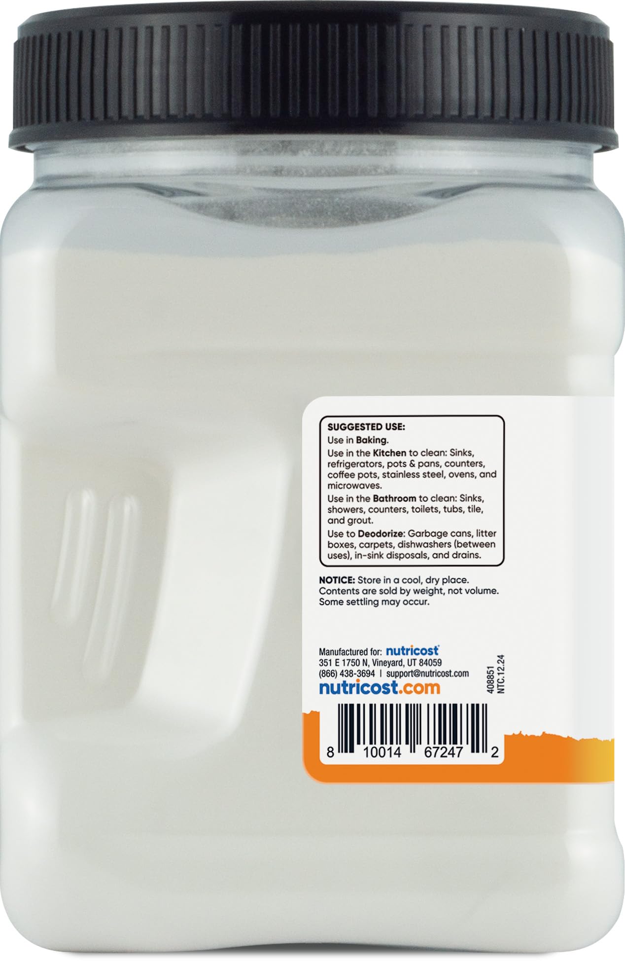 Close-up of Nutricost baking soda texture emphasizing purity and consistent grain