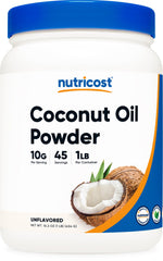 Nutricost front tub view showing packaging and clear label, convenient storage benefit