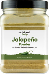 Nutricost jalapeño powder front label showing product and net weight benefit