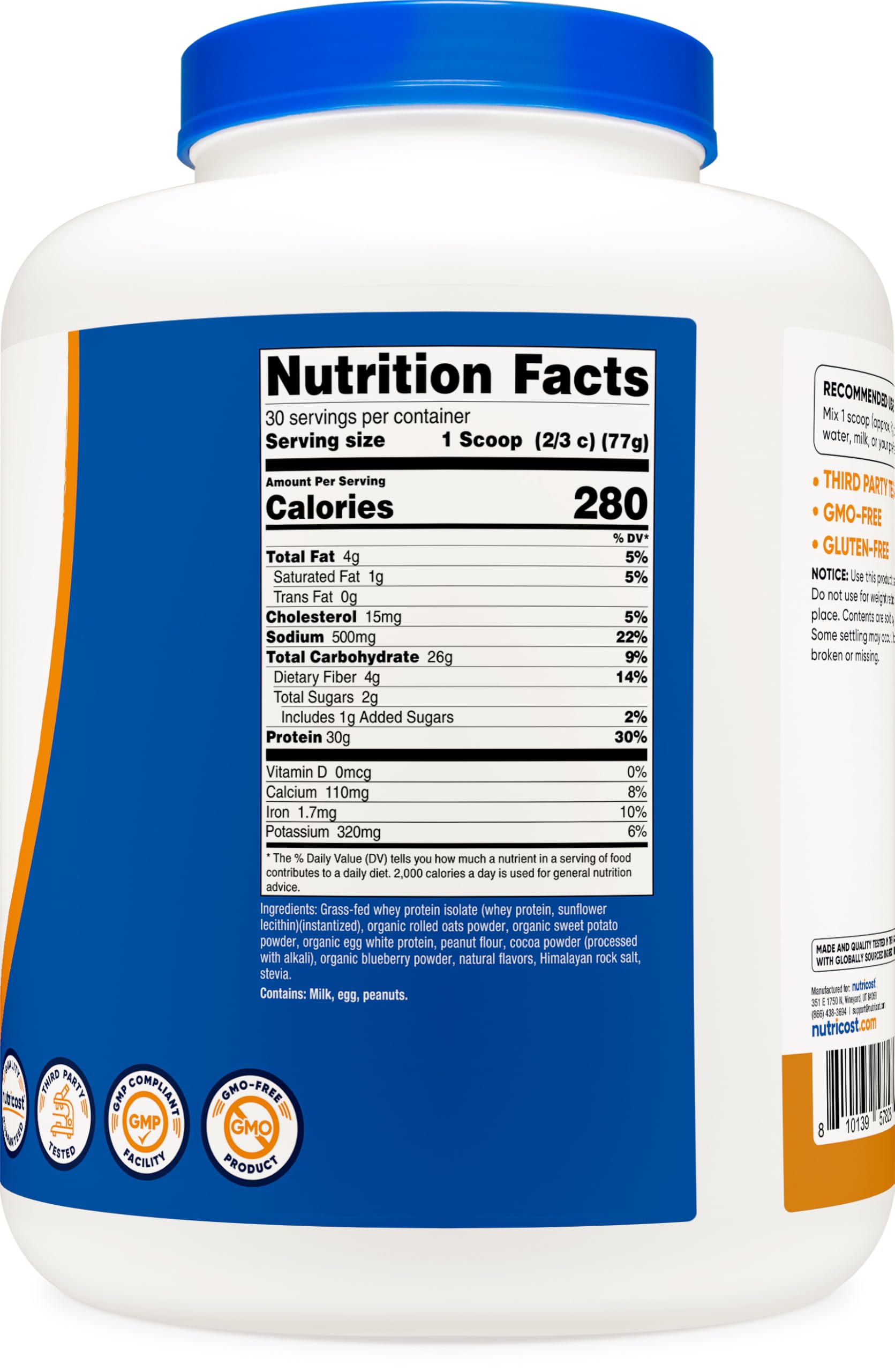 Nutricost shake on breakfast table showing convenient on-the-go benefit