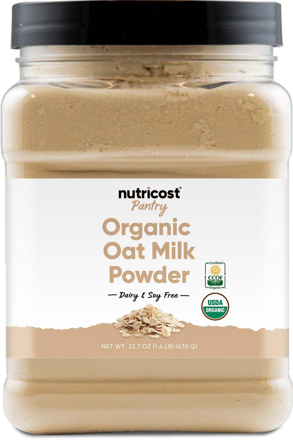 Nutricost front packaging showing container and product name, convenient pantry staple