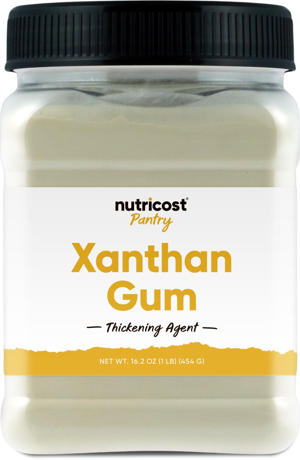 Nutricost xanthan gum front packaging showing one‑pound pouch and clear branding for pantry use