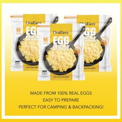 Nutriom OvaEasy open packet with egg crystals visible for quick rehydration