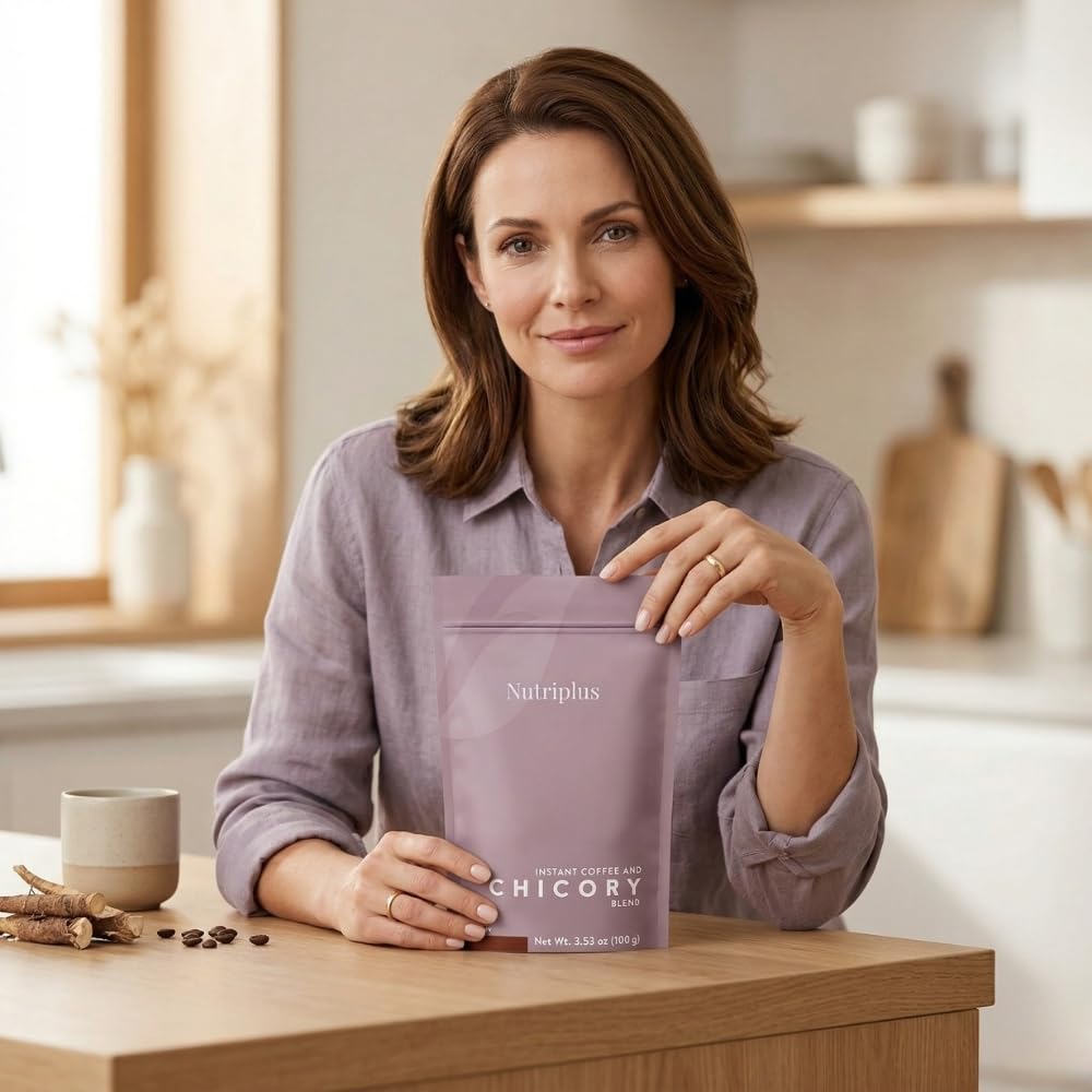 nutriplus close-up granules of chicory and coffee highlighting flavor