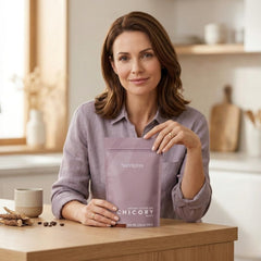 nutriplus close-up granules of chicory and coffee highlighting flavor
