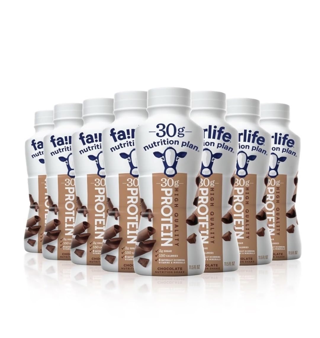 Nutrition Plan front packaging showing chocolate shake and protein amount benefit