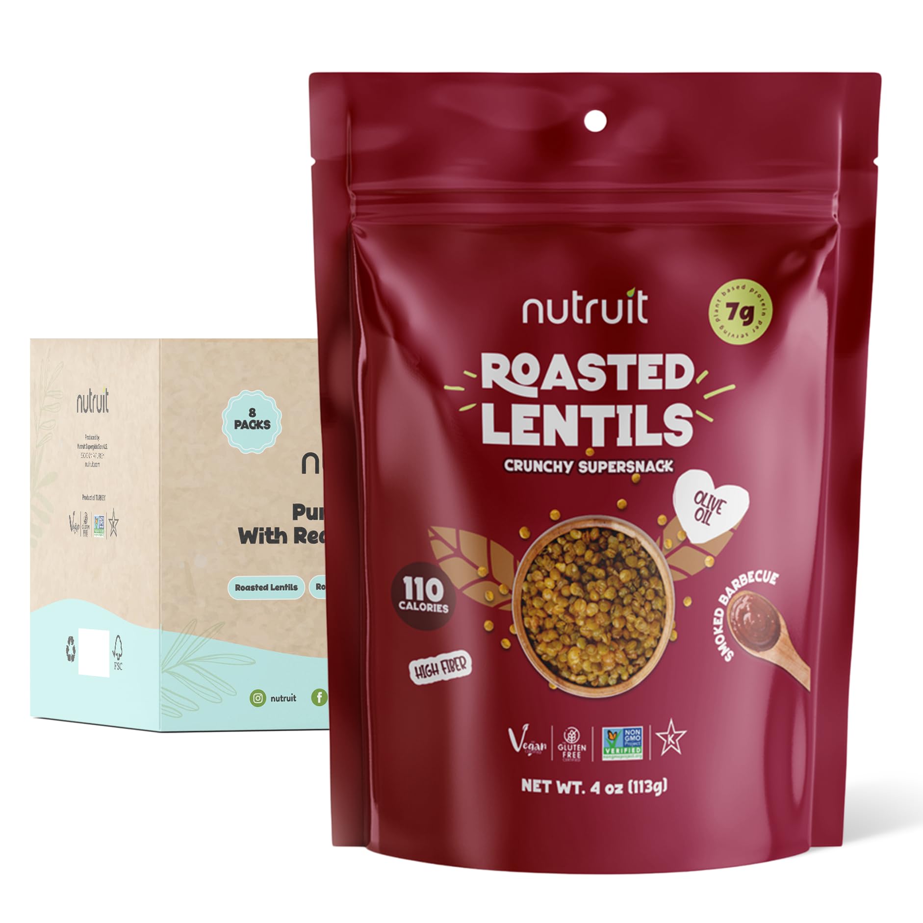 Nutruit front packaging barbecue flavor showing box and branding, convenient variety