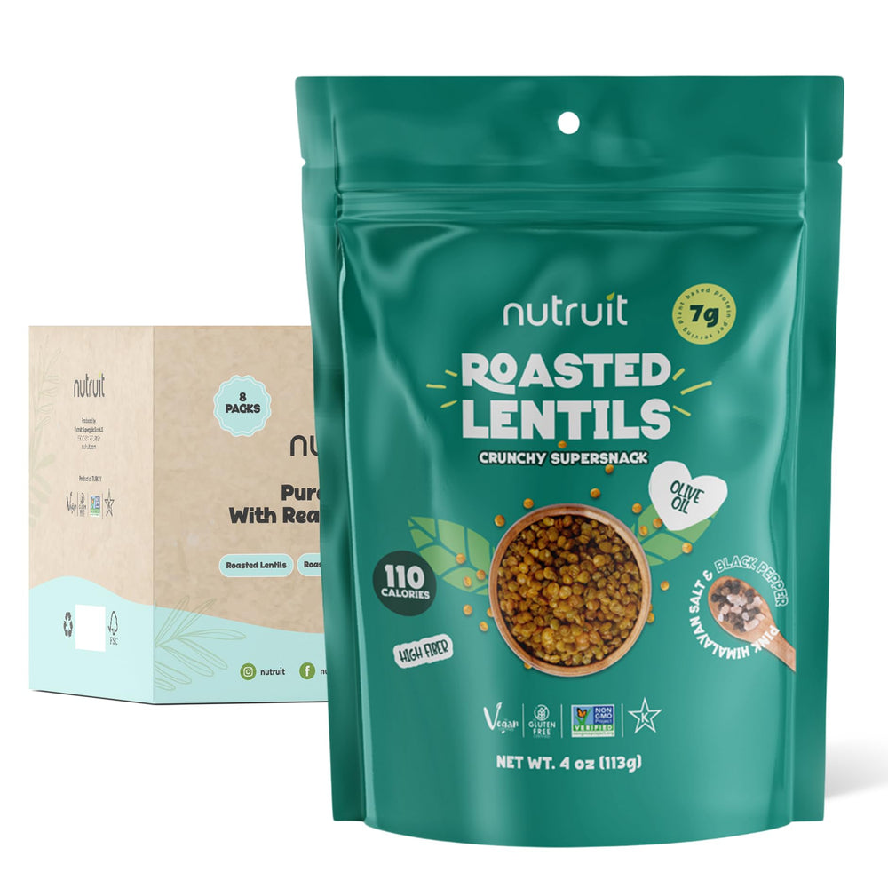 nutruit front packaging showing 8-pack box and single 4oz pouch for convenient storage and portability