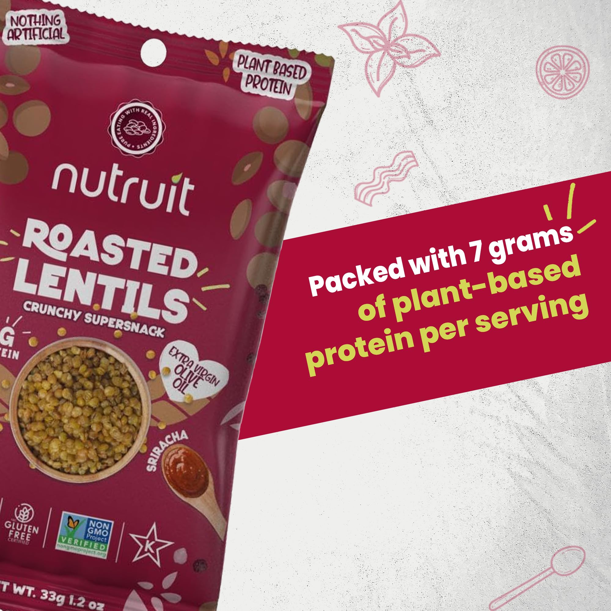 nutruit close-up of roasted lentil texture highlighting crunch and high-protein benefit