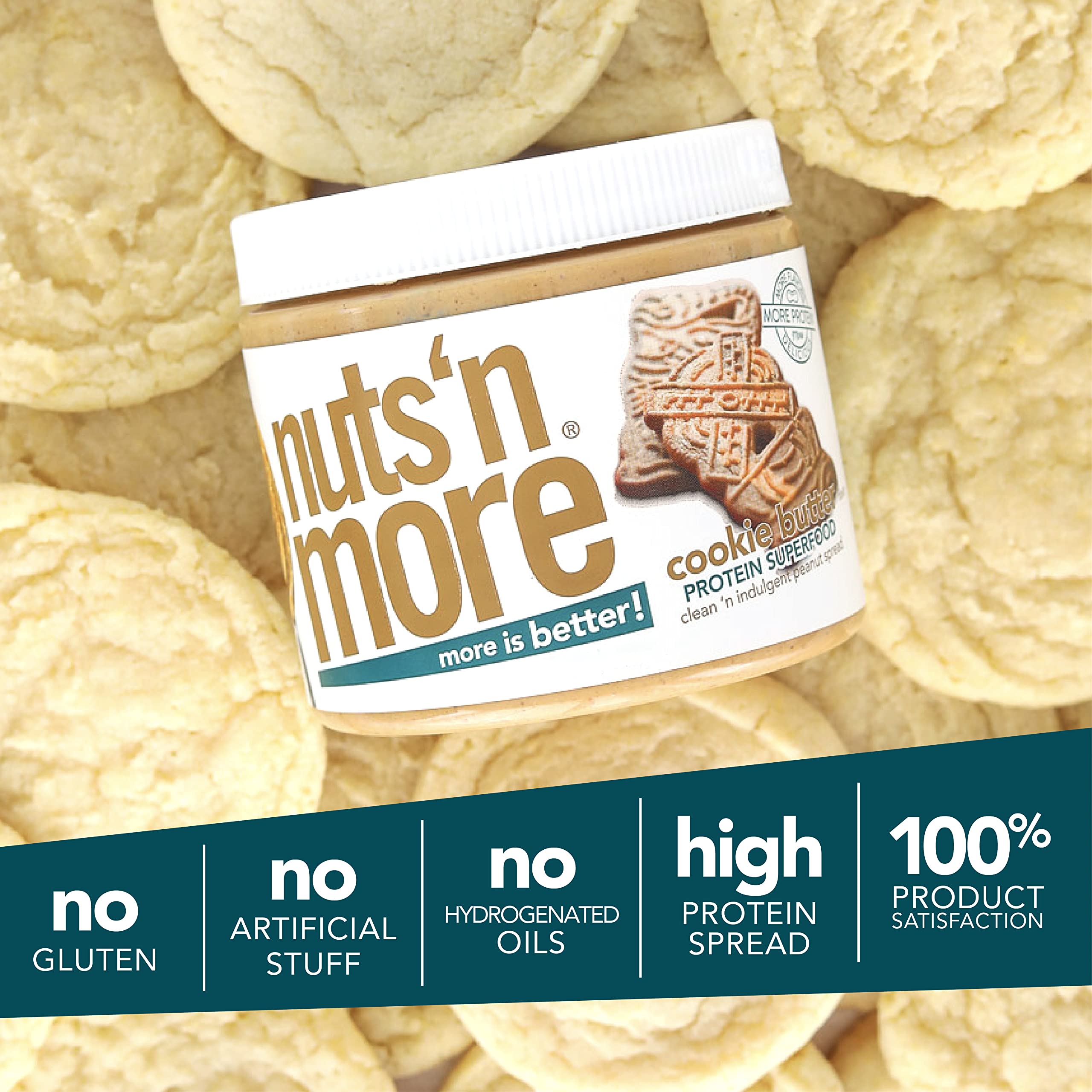 Nuts 'N More spoon drizzling into smoothie bowl illustrating added protein and taste boost