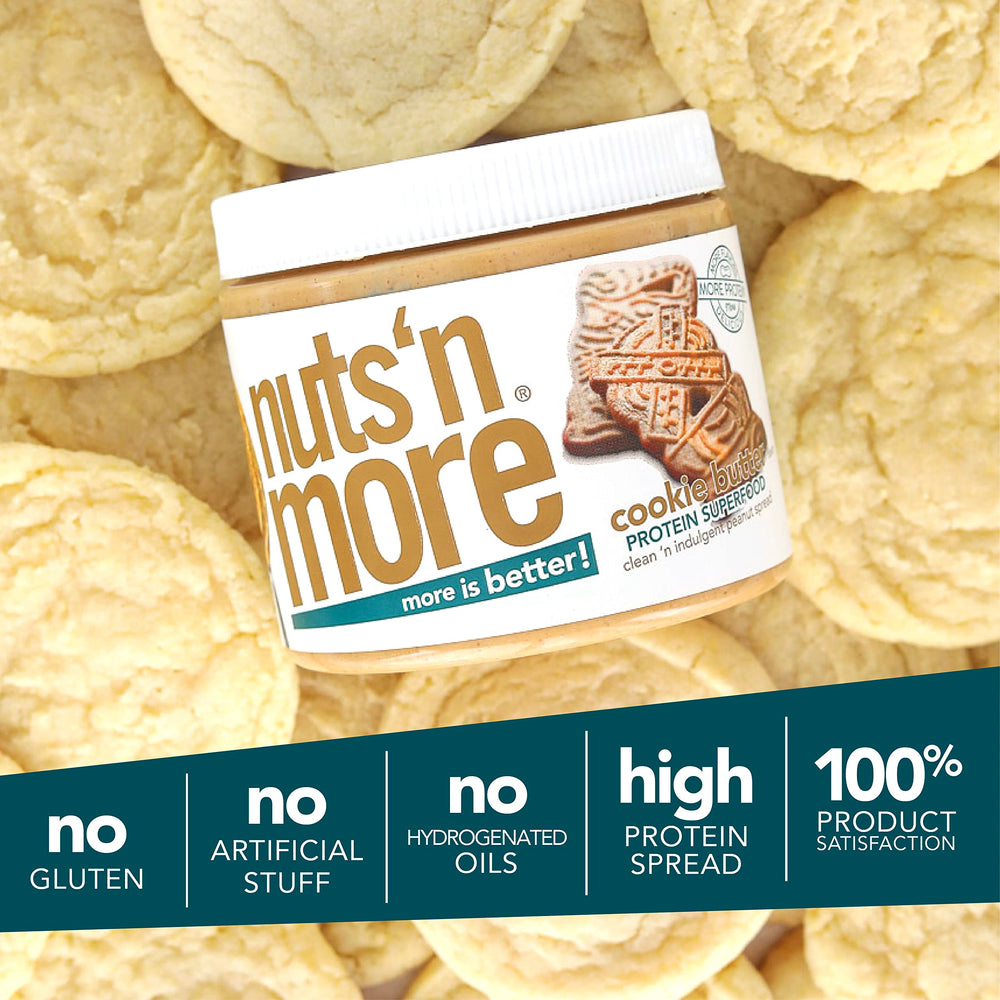 Nuts 'N More spoon drizzling into smoothie bowl illustrating added protein and taste boost