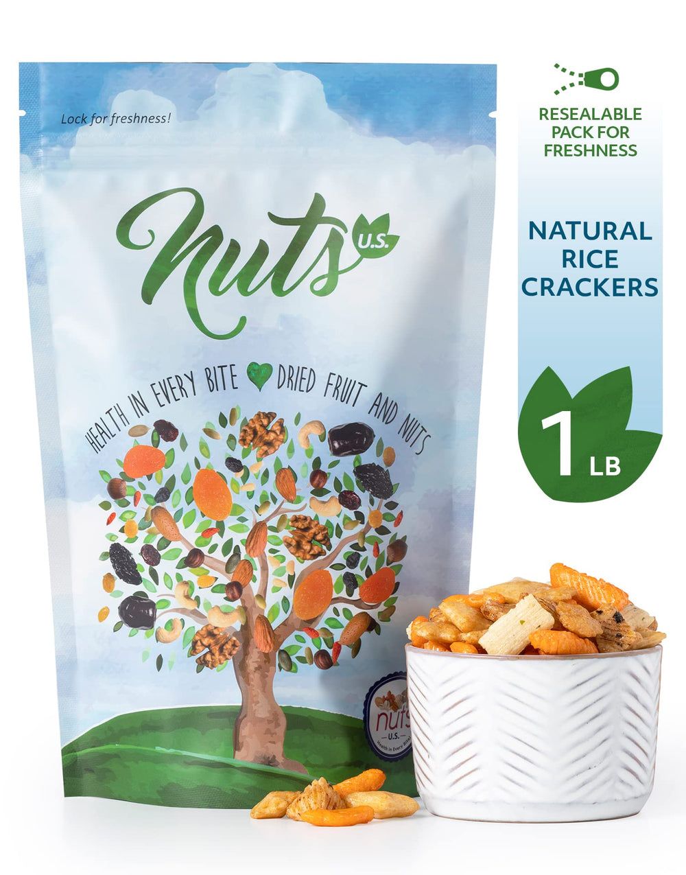 NUTS U.S. close-up of cracker texture highlighting crisp crunch benefit