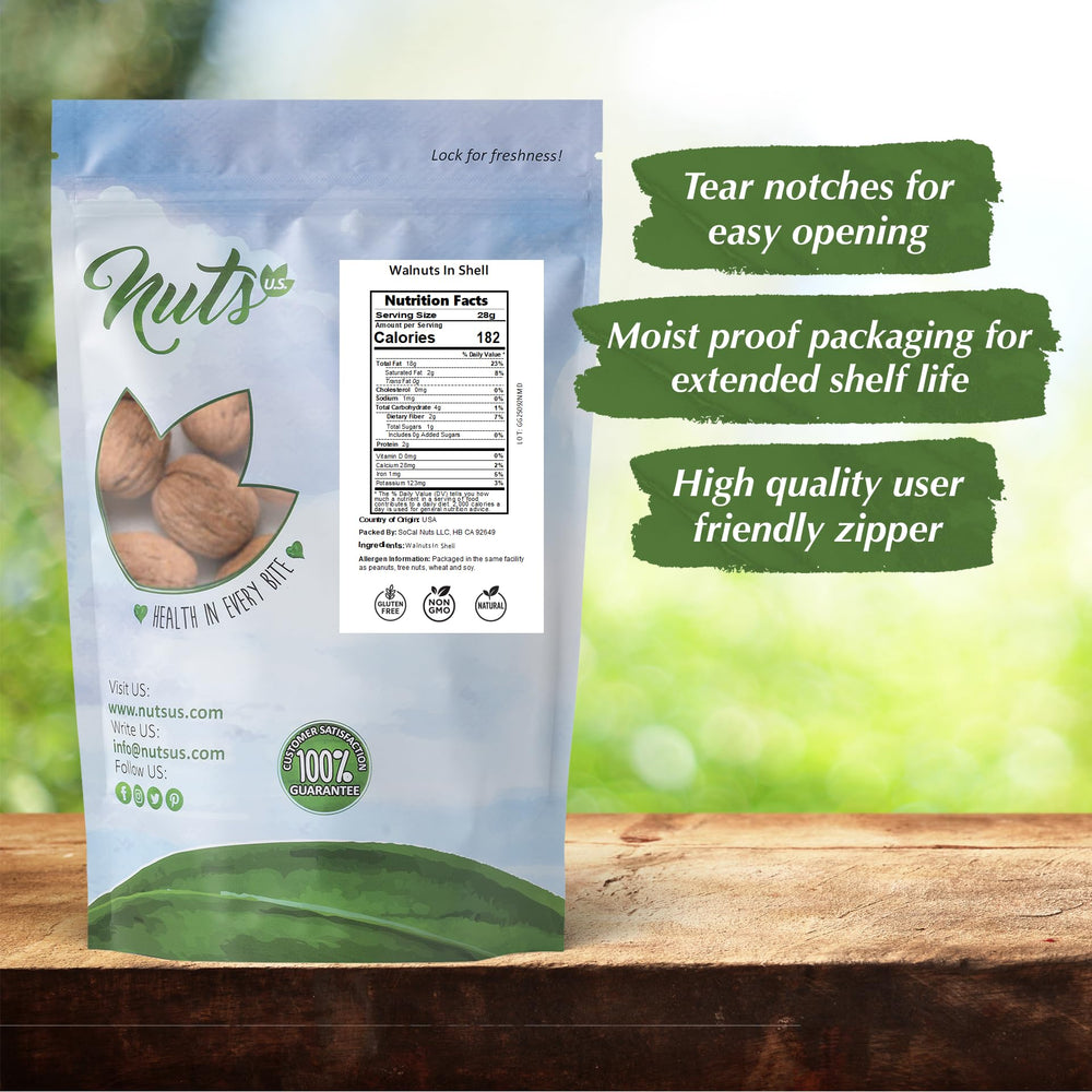 NUTS U.S. cracked walnut kernel detail revealing buttery texture and fresh flavor