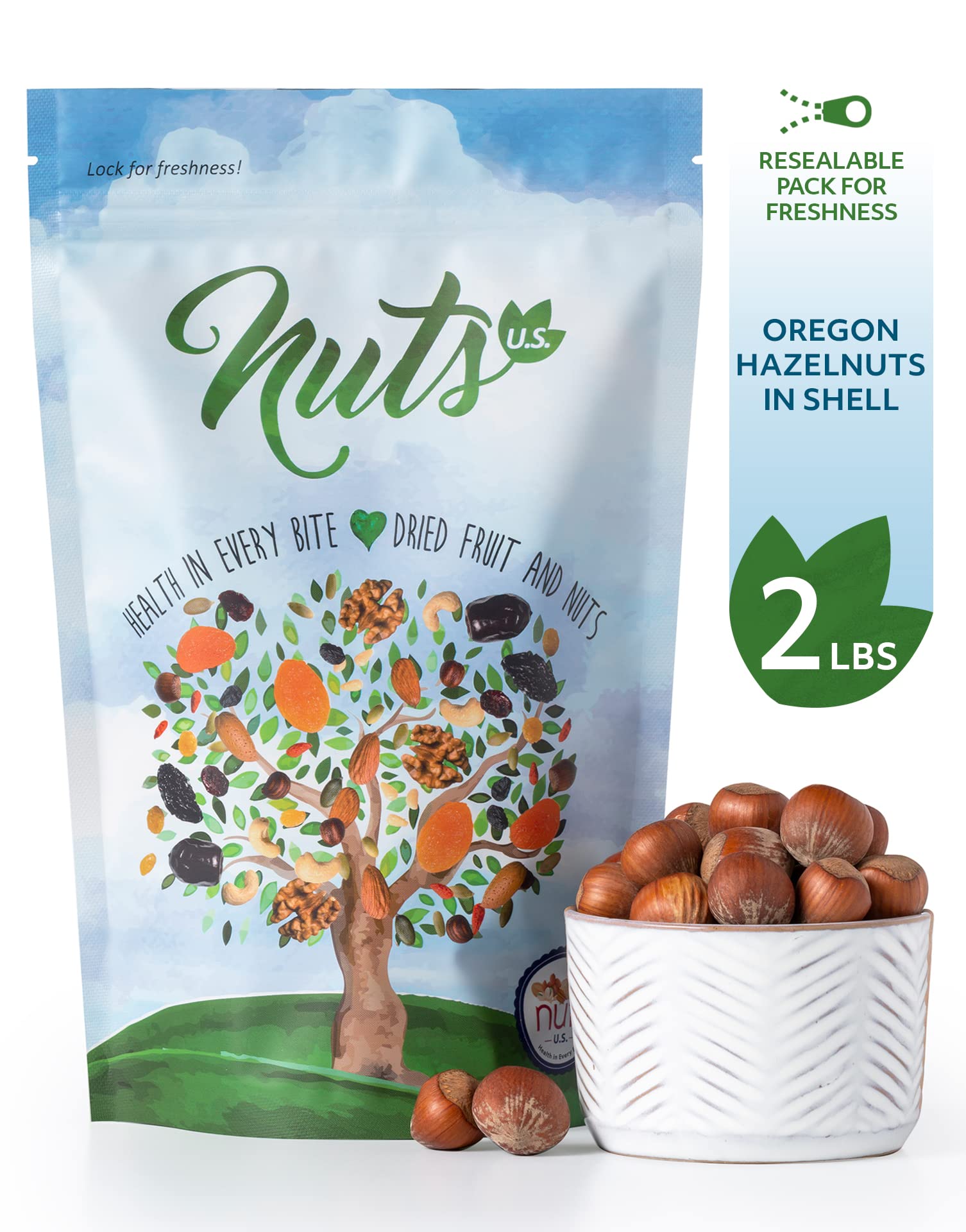 NUTS U.S. close-up of hazelnut shell texture highlighting freshness protection