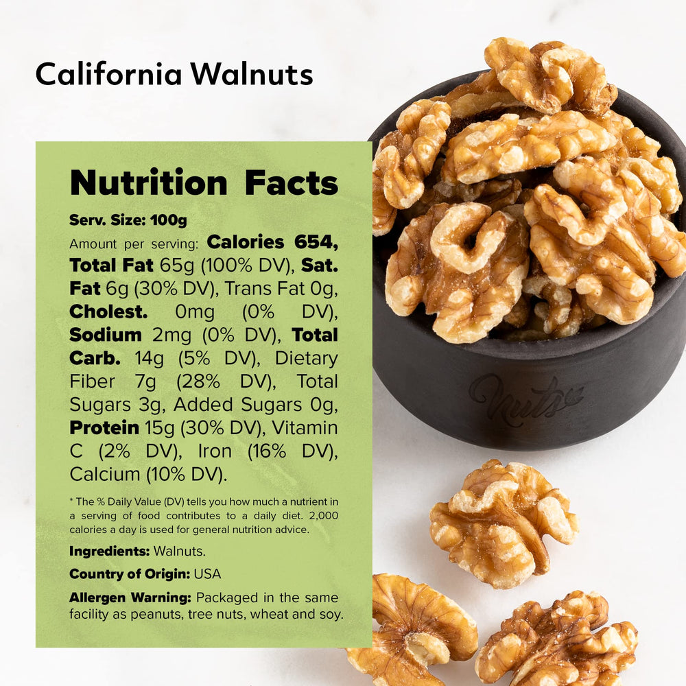 NUTS U.S. nutrition label closeup showing facts that support informed choices