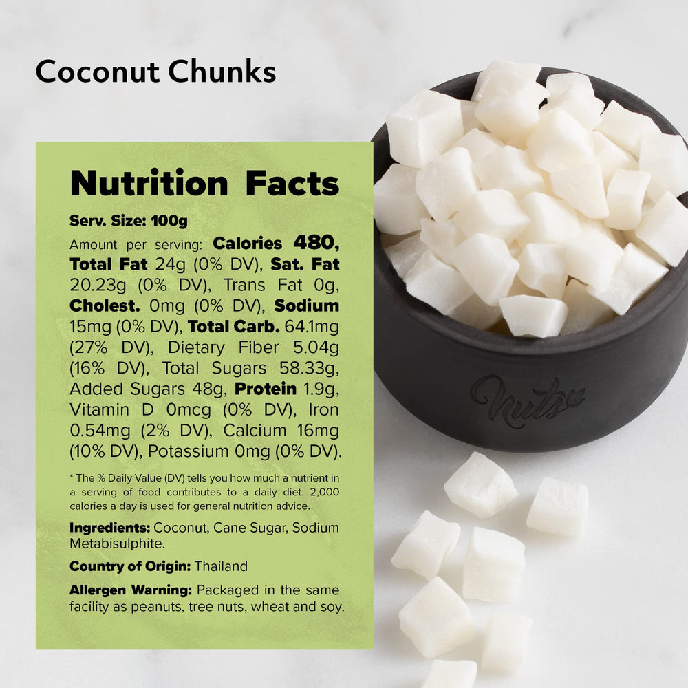 NUTS U.S. nutrition label and ingredient panel offering ingredient transparency