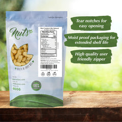NUTS U.S. resealable zipper detail preserving freshness and portability