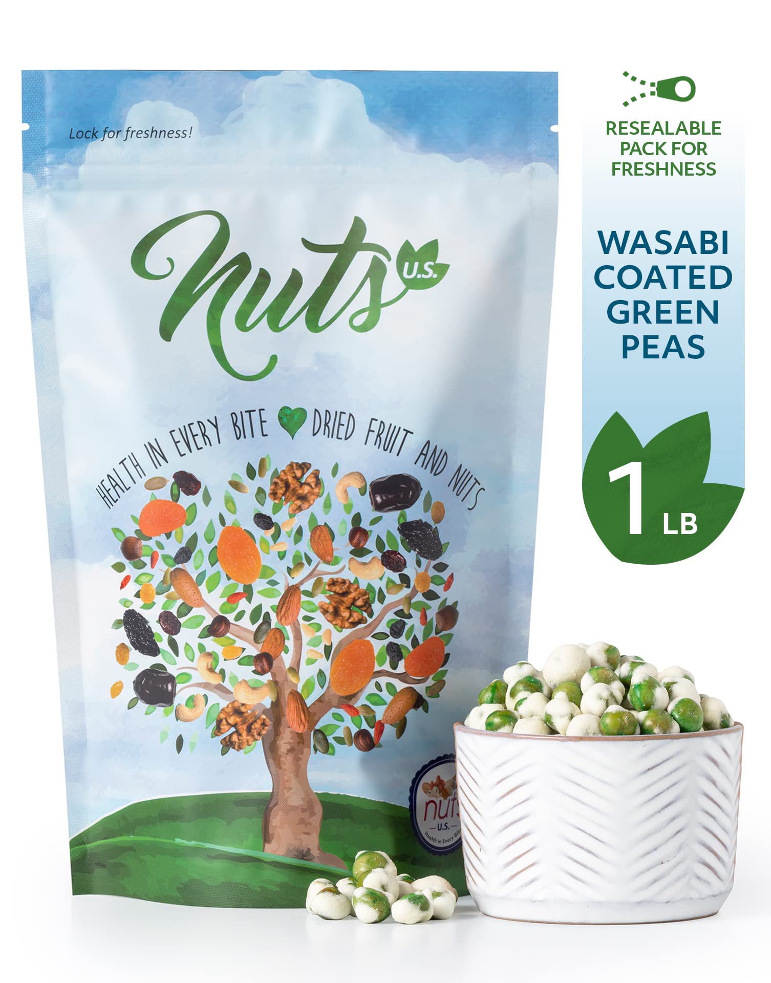 close-up of roasted wasabi coated green peas texture highlighting crunchy coating and seasoning