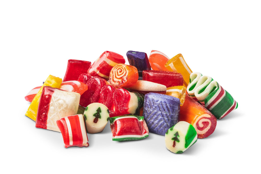 Nuts.com candies in glass bowl for quick holiday display and instant decor